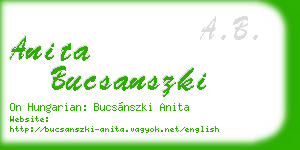 anita bucsanszki business card